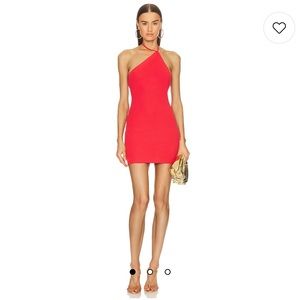 Michael Costello Red One-Shoulder Mini Dress
